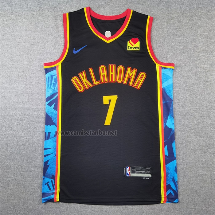 Camiseta Oklahoma City Thunder Chet Holmgren #7 Ciudad 2024-25 Negro